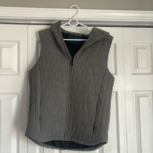Perry Ellis Mens Puffer Vest Gray Full Zip Medium